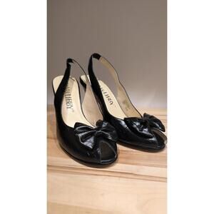 Elegant Sam & Libby‎ Black Slingback Heels with Bow Detail Size 8.5M
